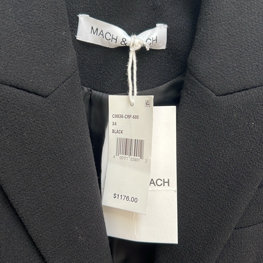 Mach & Mach black bow blazer dress Sz 34 - Picture 4 of 4